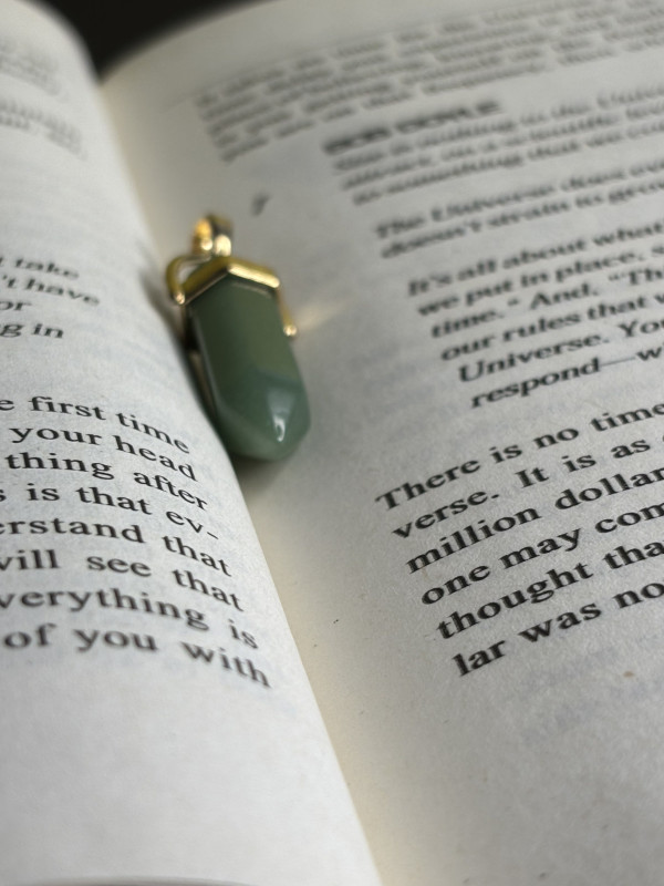 green aventurine pencil pendant